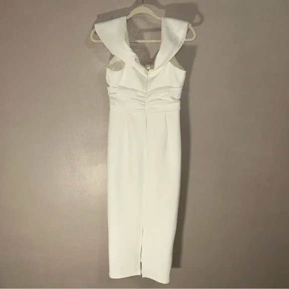 Chic Off-Shoulder White Wedding formal prom Dress - Picture 3 of 4